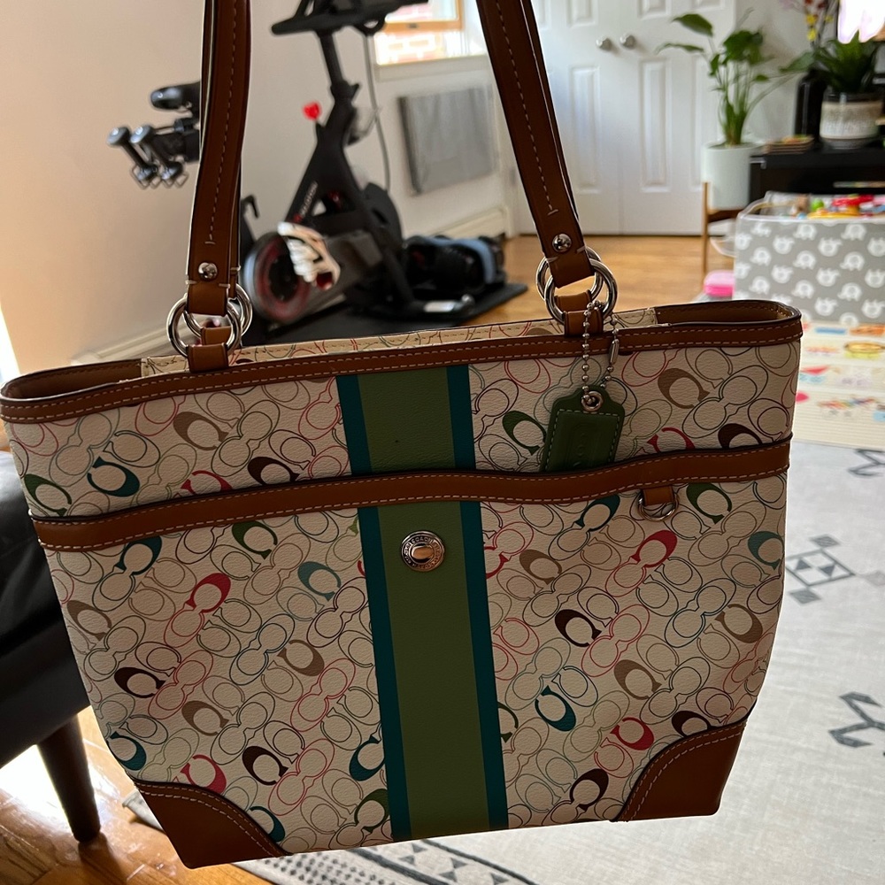 Coach shoulder bag, multicolored